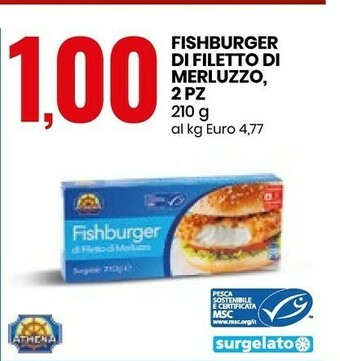 Eurospin Athena Fishburger Di Filetto Di Merluzzo 210 G offerta