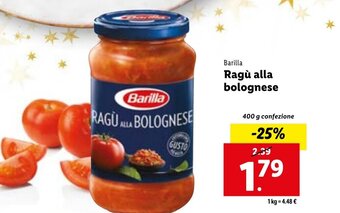 Lidl Barilla Ragù alla bolognese 400 g offerta