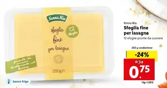 Lidl Nonna Mia Sfoglia fine per lasagne 250 g offerta