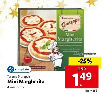 Lidl Taverna Giuseppe Mini Margherita 4 minipizze 360 g offerta