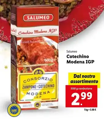 Lidl Salumeo Cotechino Modena IGP 500 g offerta