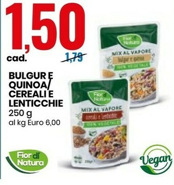 Eurospin Fior di natura Bulgur E Quinoa/ Cereali E Lenticchie offerta