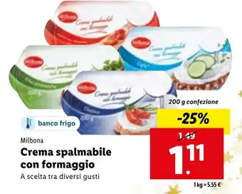 Lidl Milbona Crema spalmabile con formaggio 200 g offerta