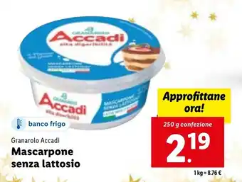 Lidl Granarolo Accadì Mascarpone senza lattosio 250 g offerta
