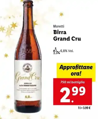 Lidl Moretti Birra Grand Cru 750 ml offerta
