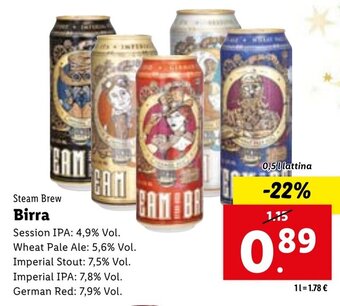 Lidl Steam Brew Birra 0,5 l offerta