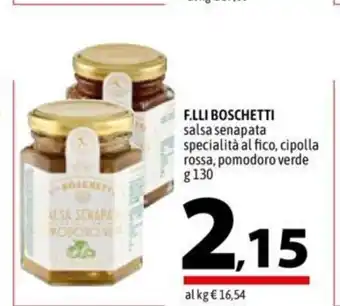 F.Lli Boschetti salsa senapata specialità al fico, cipolla rossa, pomodoro verde 130 g