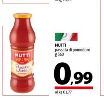 A&O Mutti passata di pomodoro 560 g offerta
