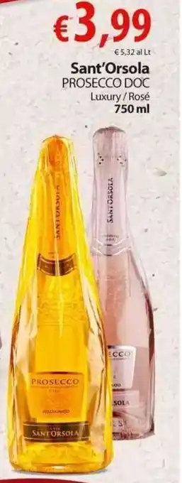 Extra Supermercati Sant'Orsola Prosecco DOC Luxury/Rosé 750 ml offerta