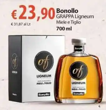 Extra Supermercati Bonollo Grappa Ligneum Miele e Tiglio 700 ml offerta