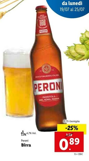 Lidl Peroni Birra offerta