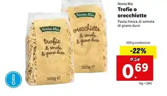 Lidl Nonna mia Pasta fresca offerta