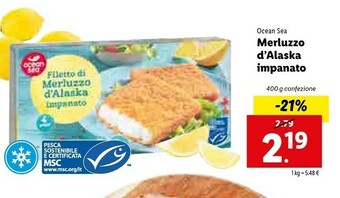 Lidl Ocean Filetti di merluzzo offerta