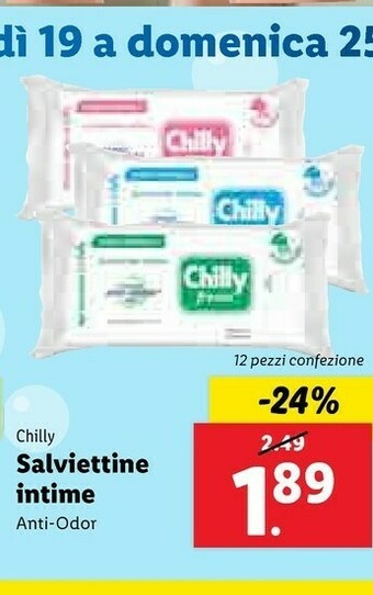 Lidl Chilly Detergente intimo offerta