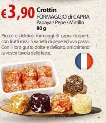 Extra Supermercati Crottin Formaggio di Capra Papaya/Pepe/Mirtillo 80 g offerta
