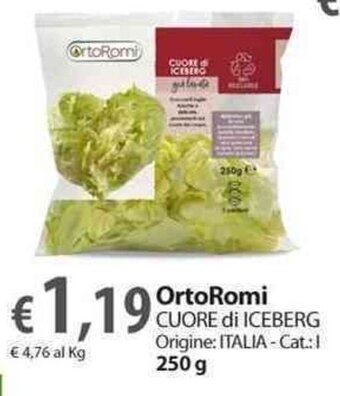 Extra Supermercati OrtoRomi Cuore di Iceberg 250 g offerta