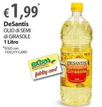 Extra Supermercati DeSantis Olio di Semi di Girasole 1 Litro offerta