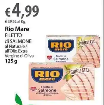 Extra Supermercati Rio Mare Filetto di Salmone al Naturale/all'Olio Extra Vergine di Oliva 125 g offerta