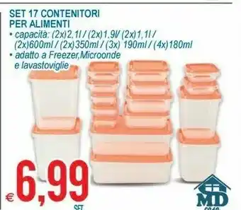Set 17 Contenitori Per Alimenti