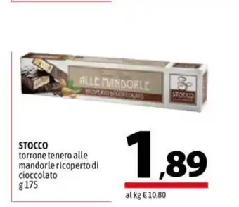 A&O Stocco torrone tenero alle mandorle ricoperto di cioccolato 175 g offerta