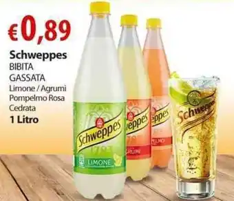 Schweppes Bibita Gassata Limone/Agrumi Pompelmo Rosa Cedrata 1 litro