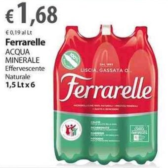 Extra Supermercati Ferrarelle Acqua Minerale Effervescente Naturale 1,5 Lt x 6 offerta