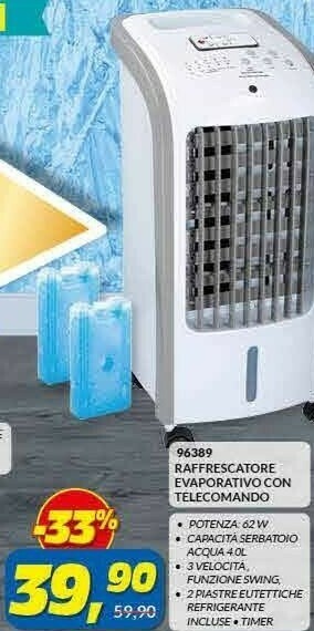 Risparmio Casa Raffrescatore Evaporativo Con Telecomando offerta