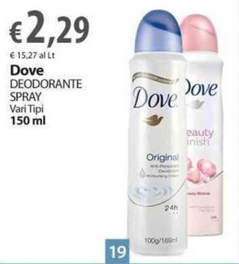 Extra Supermercati Dove Deodorante Spray vari tipi 150 ml offerta