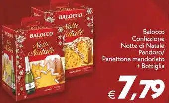 Iper Super Conveniente Balocco Confezione Notte di Natale Pandoro/Panettone mandorlato + Bottiglia offerta