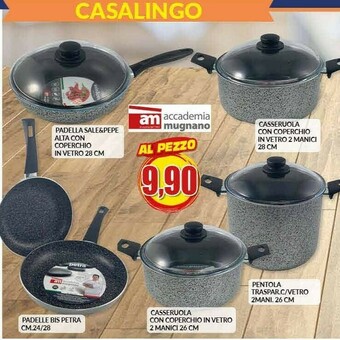 Risparmio Casa Accademia mugnano Padella Sale&Pepe Alta Con Coperchio In Vetro offerta