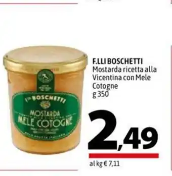 F.LlI Boschetti Mostarda ricetta alla Vicentina con Mele Cotogne 350 g