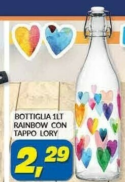 Risparmio Casa Bottiglia Rainbow Con Tappo Lory offerta