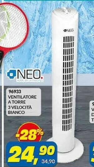 Risparmio Casa Neo 96933 Ventilatore A Torre 3 Velocita Bianco offerta
