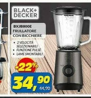 Risparmio Casa Black & Decker BXJB800E Frullatore Frullatore Da Tavolo Nero, Trasparente 800 W offerta