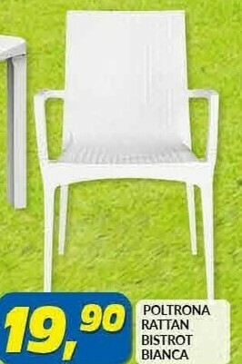 Risparmio Casa Poltrona Rattan Bistrot Bianca offerta