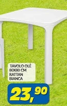 Risparmio Casa Tavolo Ole Rattan Bianca offerta