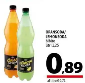 A&O Oransosa/Lemonsoda bibite litri 1,25 offerta