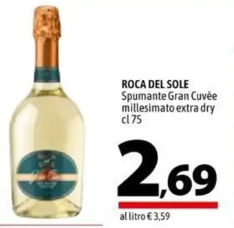 A&O Roca Del Sole Spumante Gran Cuvèe millesimato extra dry 75 cl offerta