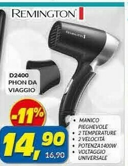 Risparmio Casa Remington D2400 Phon Da Viaggio offerta