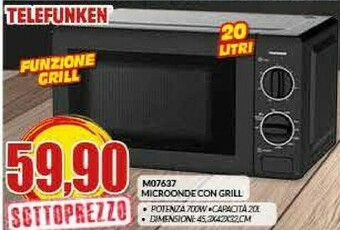 Risparmio Casa Telefunken Microonde Con Grill M07637 offerta