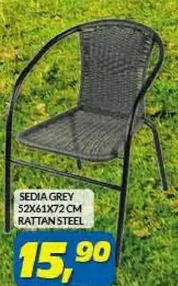 Sedia Grey Rattan Steel