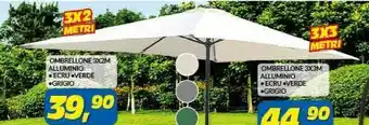 Risparmio Casa Ombrellone Alluminio 3x2 M Grigio offerta