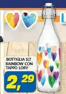 Risparmio Casa Bottiglia Rainbow Con Tappo Lory offerta