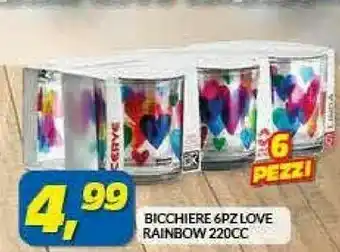 Cerve Bicchiere 6 Pz Love Rainbow