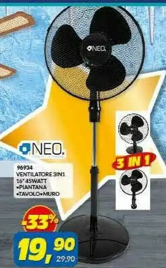 Risparmio Casa Neo 96934 Ventilatore 3 In 1 Tavolo offerta