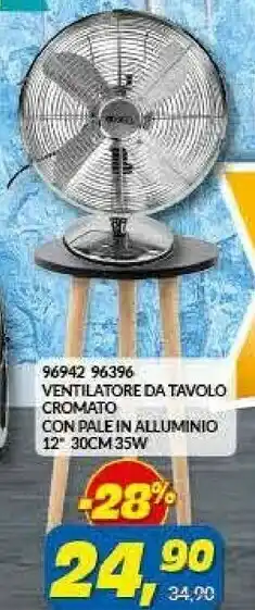 Risparmio Casa 96942 96396 Ventilatore Da Tavolo Cromato Con Pale In Alluminio offerta