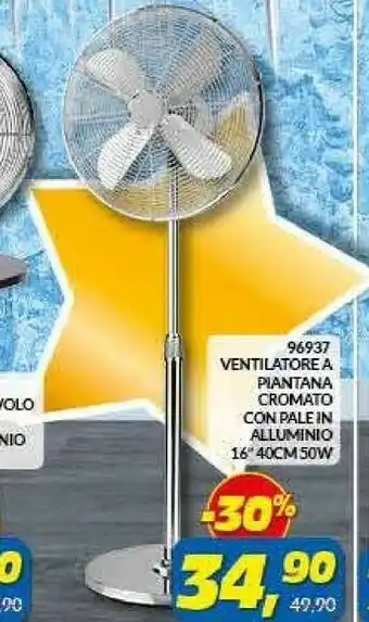 Risparmio Casa 96937 Ventilatore A Piantana Cromato Con Pale In Alluminio offerta