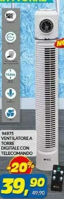 Risparmio Casa 96975 Ventilatore A Torre Digitale Con Telecomando offerta