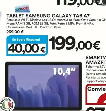 Coop Samsung Tablet Galaxy Tab A7 offerta