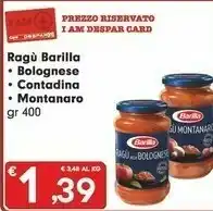 Despar Barilla Ragù Alla Bolognese 400 G(ml) offerta